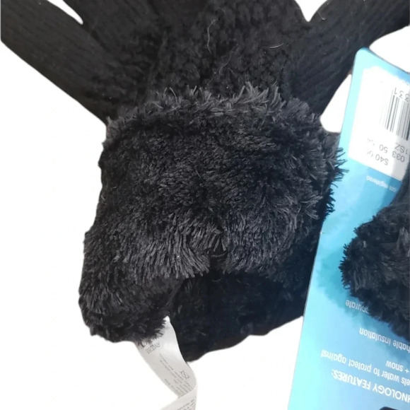 Isotoner Black Knit Winter Gloves - Picture 4 of 4